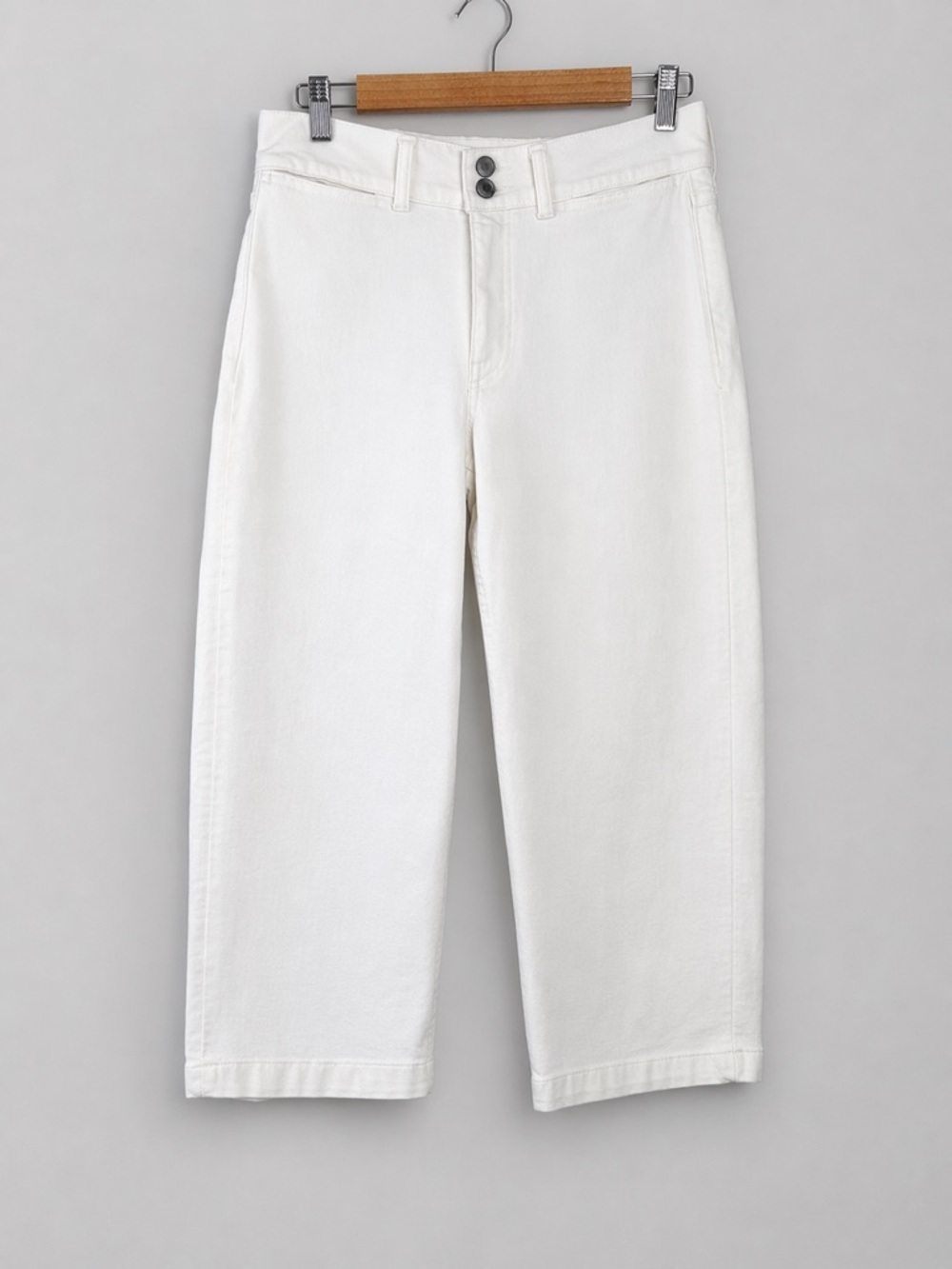 Banana Republic Ivory High Rise Wide Leg Crop Premium Denim Jean - Size 27